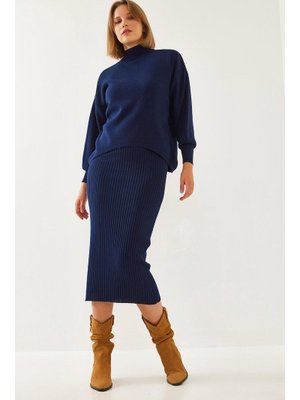 Lacivert İkili Triko Takım