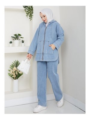 Pantolonlu İkili Salaş Kot Takım