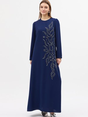 İndigo Lily Taş İşlemeli Abiye Elbise