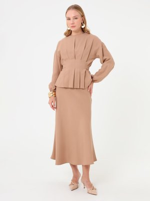 Vizon Pileli Etek Takım