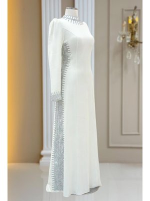 Ekru Sıla Abiye Elbise