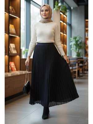 Pileli Siyah Etek 92161s