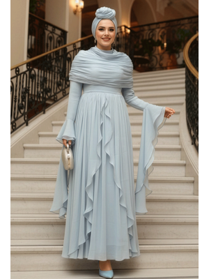 Fırfır Detaylı Bebek Mavisi 53981bm