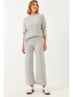 Gri Bisiklet Yaka Basic Alt Üst Takım