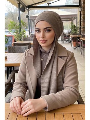 Vizon Triko Kelebek Bone Şal