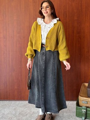 Antrasit Kot Kloş Etek