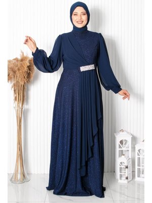 Lacivert Şehrazat Abiye