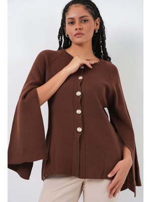 Kahverengi Triko Panço Hırka