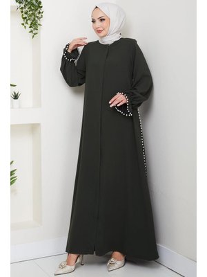 Haki İnci Detaylı Ferace