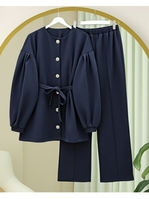 Laci Balon Kol Beli Kuşaklı Önü Düğmeli Scuba Takım