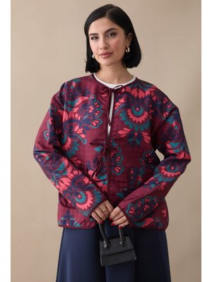 Motif Desen Kapitone Mürdüm Ceket