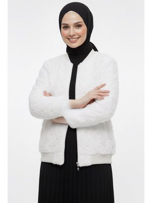 Beyaz Güllü Tül Mont