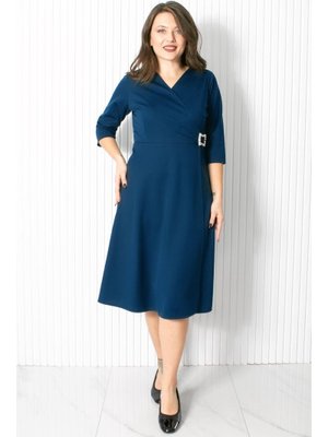 Lacivert Broş Detaylı Abiye Elbise