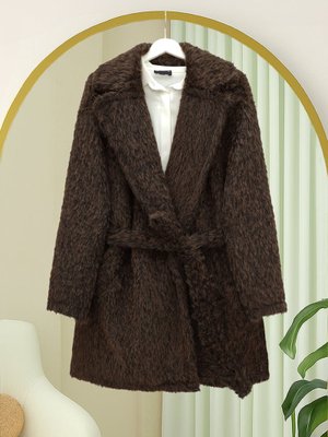 K. Kahve Beli Kuşaklı Cepli Sakallı Kap