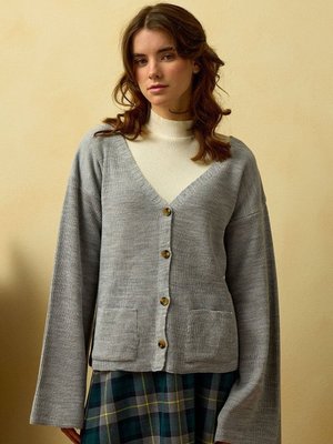 Gri İspanyol Kol Triko Hırka