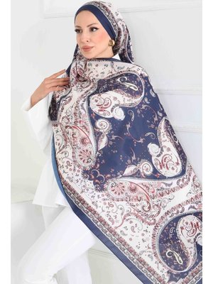 Lacivert Lacıvert Ethnic Grace Serisi Pamuk Şal