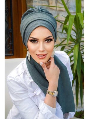 Nefti Yeşil Krınkıl Atkılı Bone