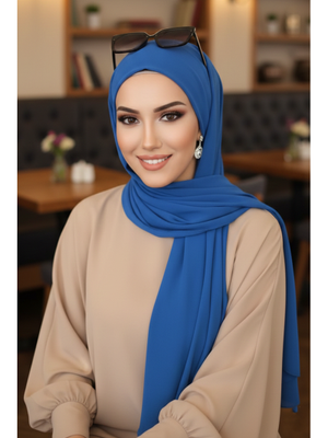 Petrol Mavi Kelebek Bone Şal