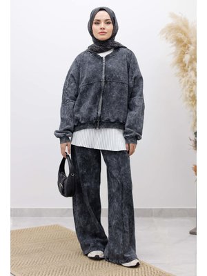 Füme Yıkamalı Şardonlu Eşofman Takım