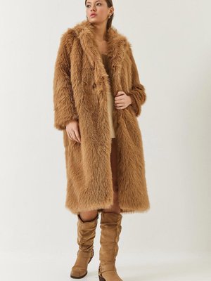 Taba Uzun Kürklü Astarlı Mont