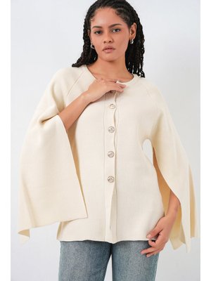 Ekru Triko Panço Hırka