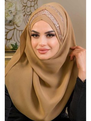 Camel Çapraz Bant Abiye Double Şal