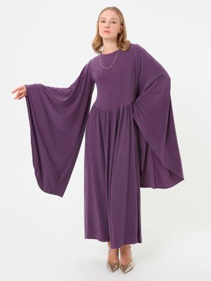 Kol Detaylı Elbise Ahududu