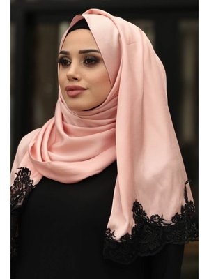 Dantelli İpek Görünümlü Şal