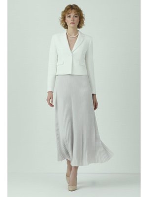 Taş Rengi Piliseli Etek