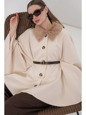 Krem Kemerli Kaşe Panço