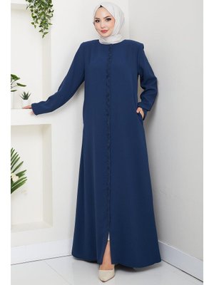 Petrol Zikzak Taşlı Ferace