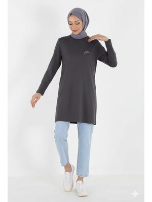 1451_nakışlı Basic Tunik