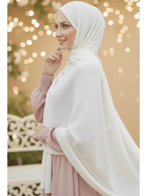 Beyaz Medine İpeği Şal