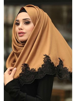 Dantelli İpek Görünümlü Şal