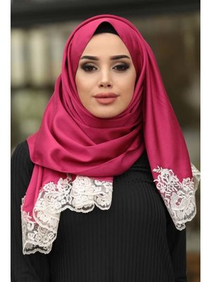 Dantelli İpek Görünümlü Şal