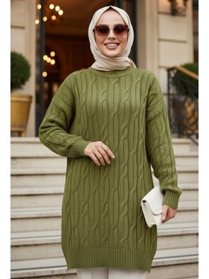 Yağ Yeşili Triko Kazak 8798yy