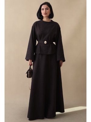 Selanik Geniş Kol Etekli Acı Kahve Takım