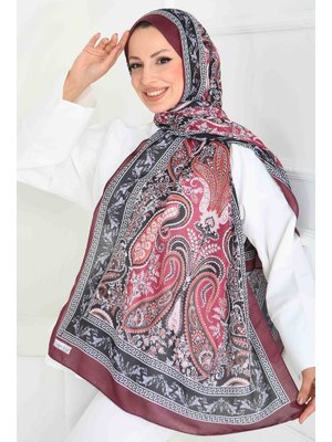 Bordo Etnika Soul Serisi Pamuk Şal