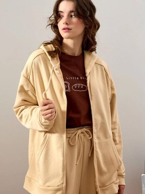 Bej İplik Basic Hırka