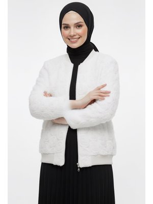 Beyaz Güllü Tül Mont