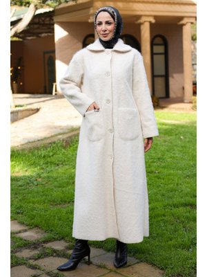 Mavera Fox Kumaş Uzun Kaban –