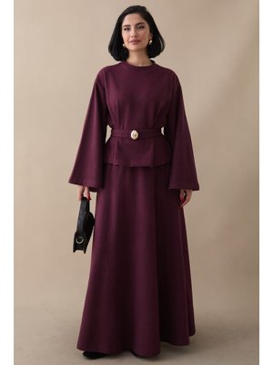 Selanik Geniş Kol Etekli Bordo Takım