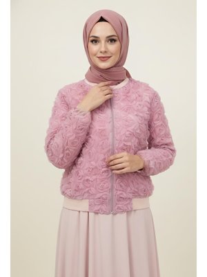 Pembe Güllü Tül Mont