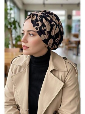 Mavi Tonlamalı Desenli Tokalı Bone