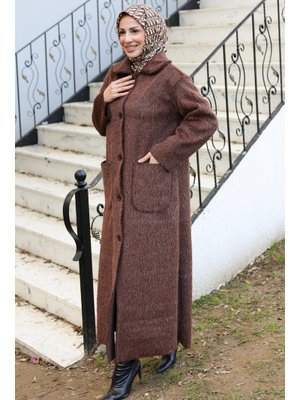 Mavera Fox Kumaş Uzun Kaban –