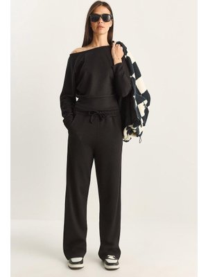 Siyah Yumuşak Modal Bluz Pantolon Takım