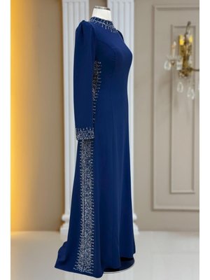 Lacivert Sıla Abiye Elbise