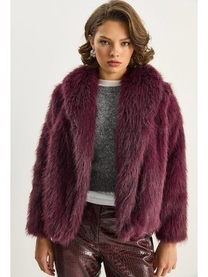 Mürdüm Premium Suni Kürk Ceket