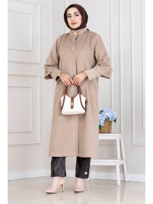 Vizon Hakim Yaka Broş Düğme Detaylı Kaban