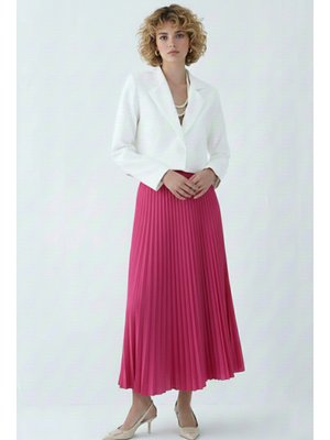 Fuşya Piliseli Etek